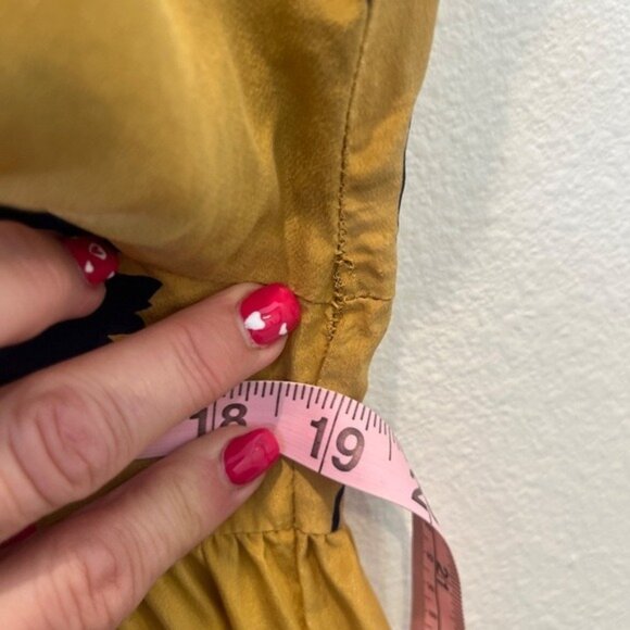 Lux 100% Silk Oversized Boho Blouse Women’s Floral Top Large Gothic 3/4 Sleeve - Picture 10 of 10